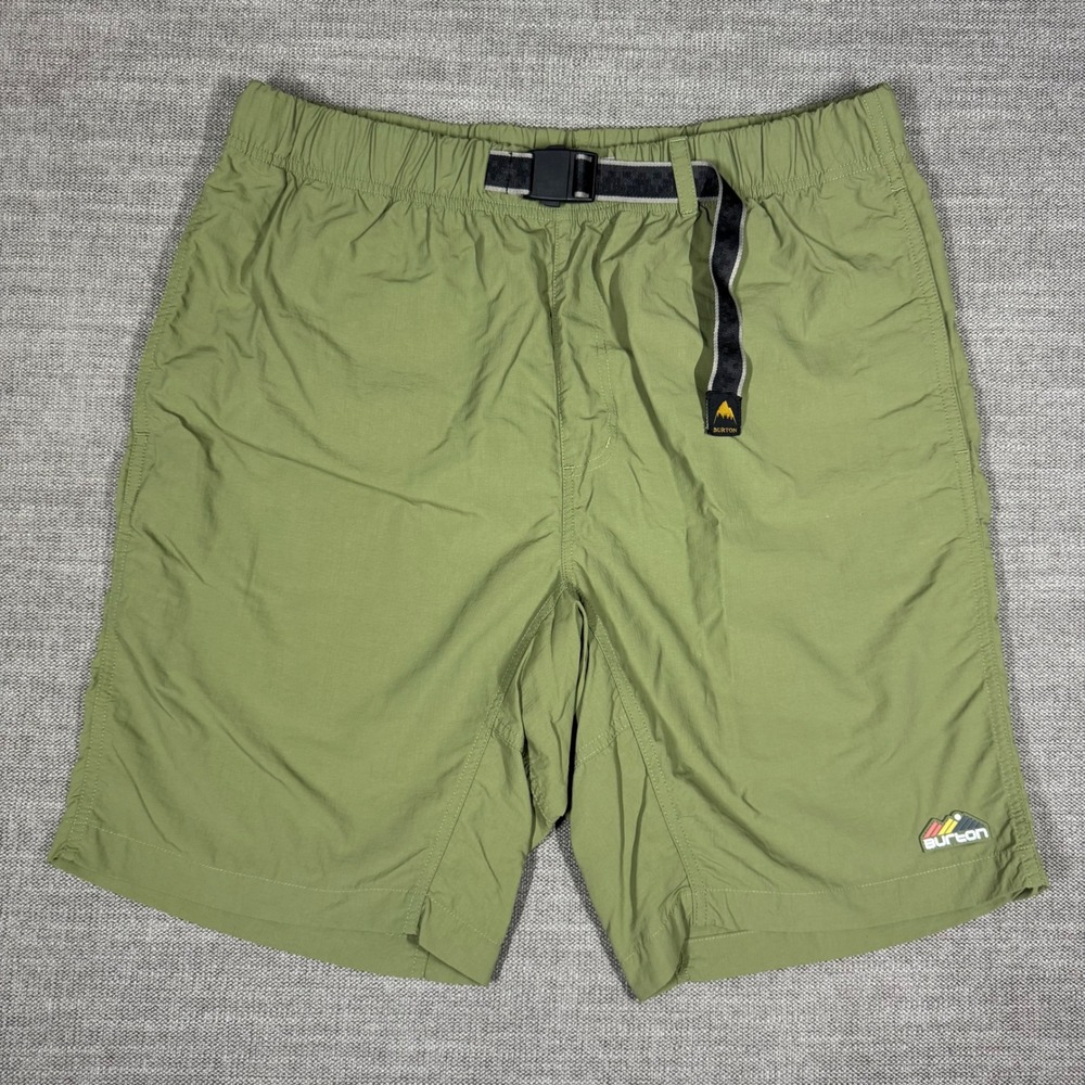 Burton Clingman Shorts Mens XL Olive Green Nylon Belted Hiking Outdoor